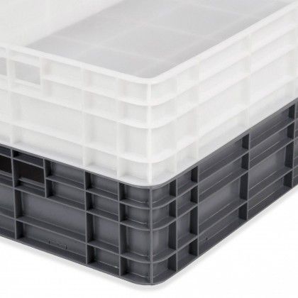 Caixa Contentora Fechada Cinza 23L 60X40X14cm Caixa Contentora Fechada Cinza 23L 60X40X14cm