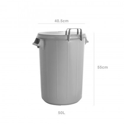 Contentor Lixo com Asas e Tampa Cinza 50l 40.5X55cm Contentor Lixo com Asas e Tampa Cinza 50l 40.5X55cm