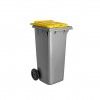 Contentor Eco Cinza com Rodas Tampa Amarela 240l 73.5X58X100cm