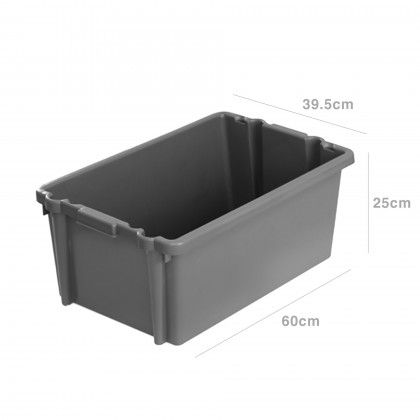 Caixa Contentora Fechada Cinza 47L 60X39.5X25cm Caixa Contentora Fechada Cinza 47L 60X39.5X25cm