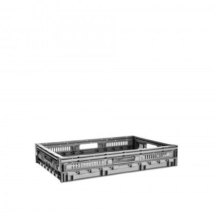 Caixa Contentora Rebatvel Perfurada Cinza 22L 60X40X11cm