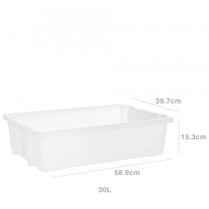Caixa Contentora Fechada Branco 30L 58.9X39.7X15.3cm Caixa Contentora Fechada Branco 30L 58.9X39.7X15.3cm