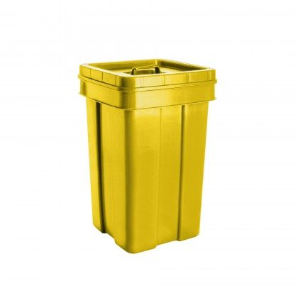 Contentor Lixo Tampa Solta Amarelo 60l 40X40X63.5cm