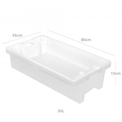 Caixa Contentora Perfurada Branco 30L 80X45X15cm Caixa Contentora Perfurada Branco 30L 80X45X15cm