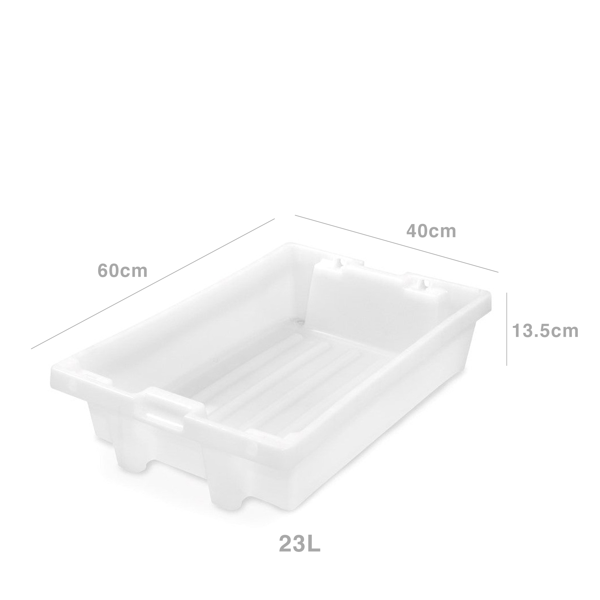 Caixa Contentora Fechada Branca 23L 60X40X13.5cm