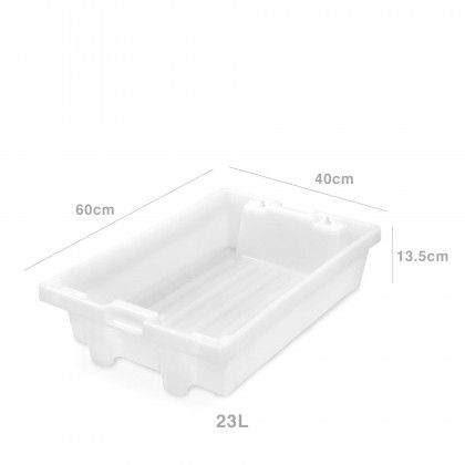Caixa Contentora Fechada Branca 23L 60X40X13.5cm