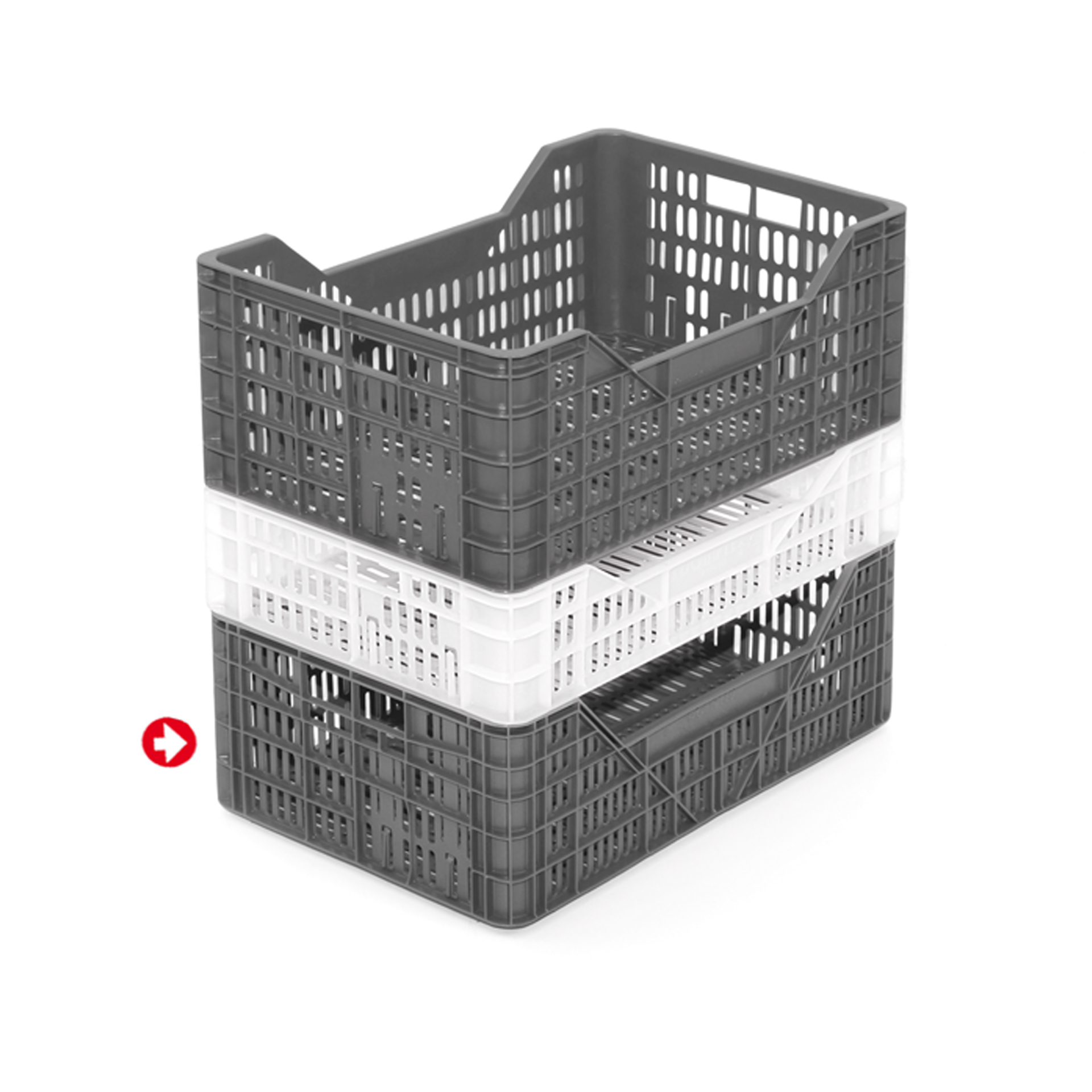 Caixa Contentora Perfurada Cinza 20L 50X30X16cm