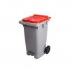Contentor com Pedal e Rodas Tampa Vermelha 80l 55X47.5X86.5cm
