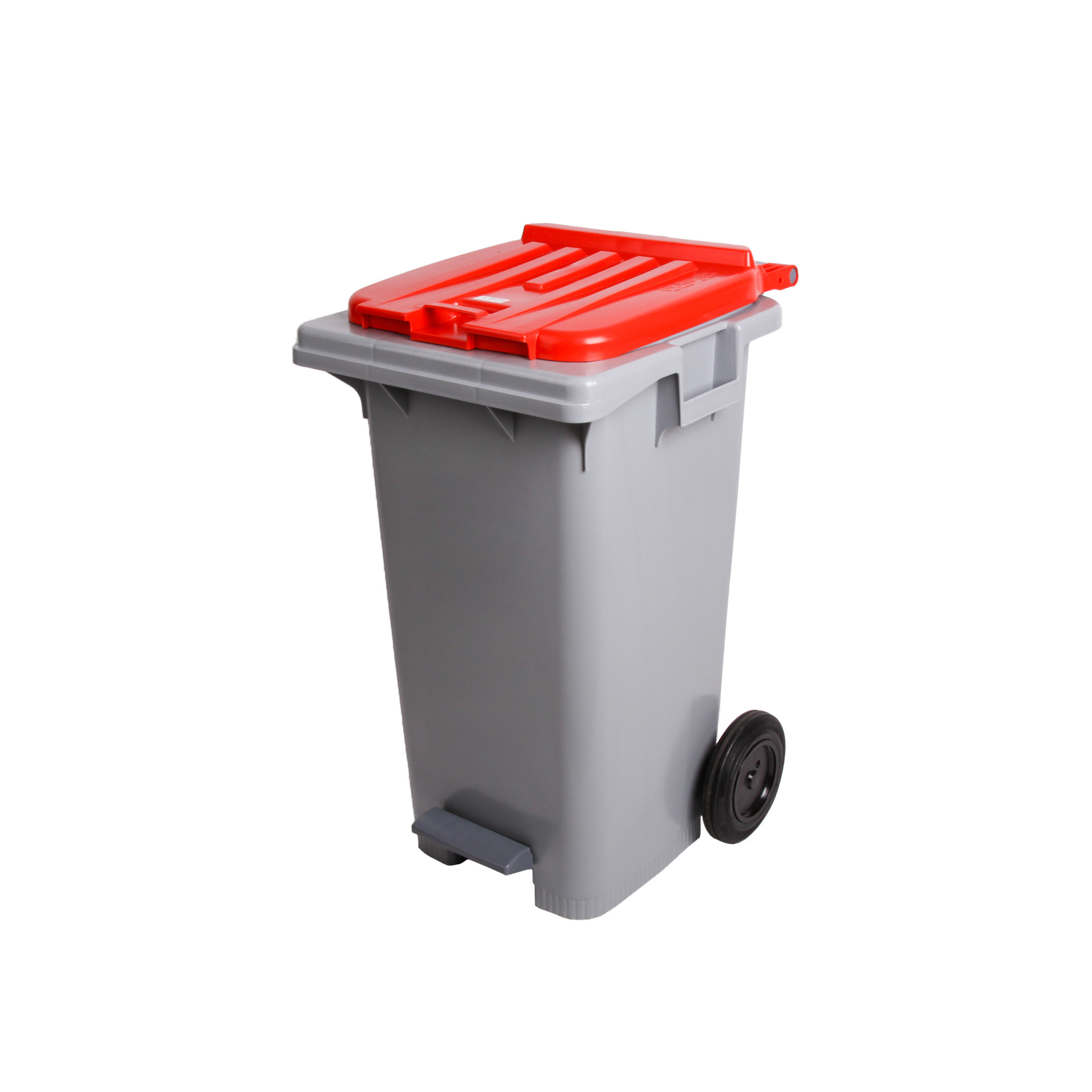 Contentor com Pedal e Rodas Tampa Vermelha 80l 55X47.5X86.5cm