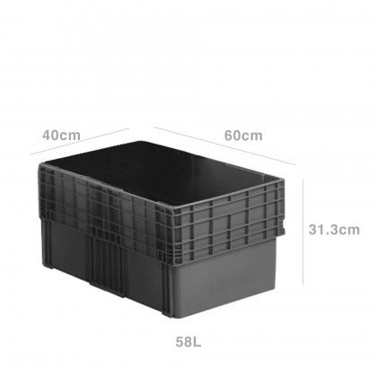 Caixa Contentora Fechada Cinza 58L 60X40X31.3cm Caixa Contentora Fechada Cinza 58L 60X40X31.3cm