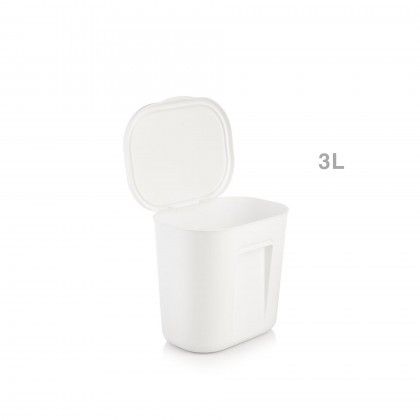 Balde Be-Smart com Tampa e Suporte Branco 3l 18.5X19.5X16cm