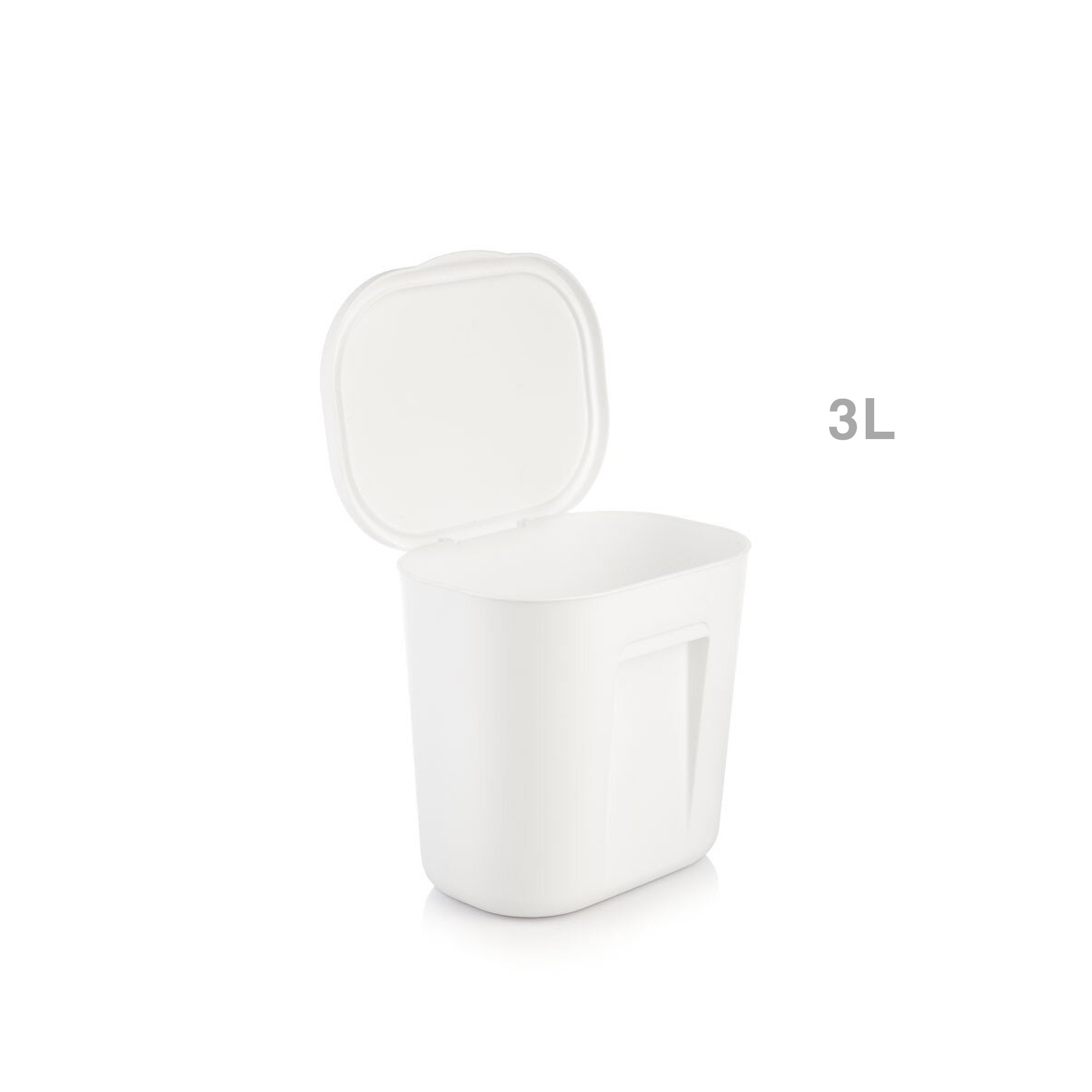 Balde Be-Smart com Tampa e Suporte Branco 3l 18.5X19.5X16cm