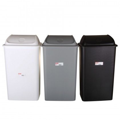 Balde com Tampa Basculante Cinzento 42l 65X36X30cm