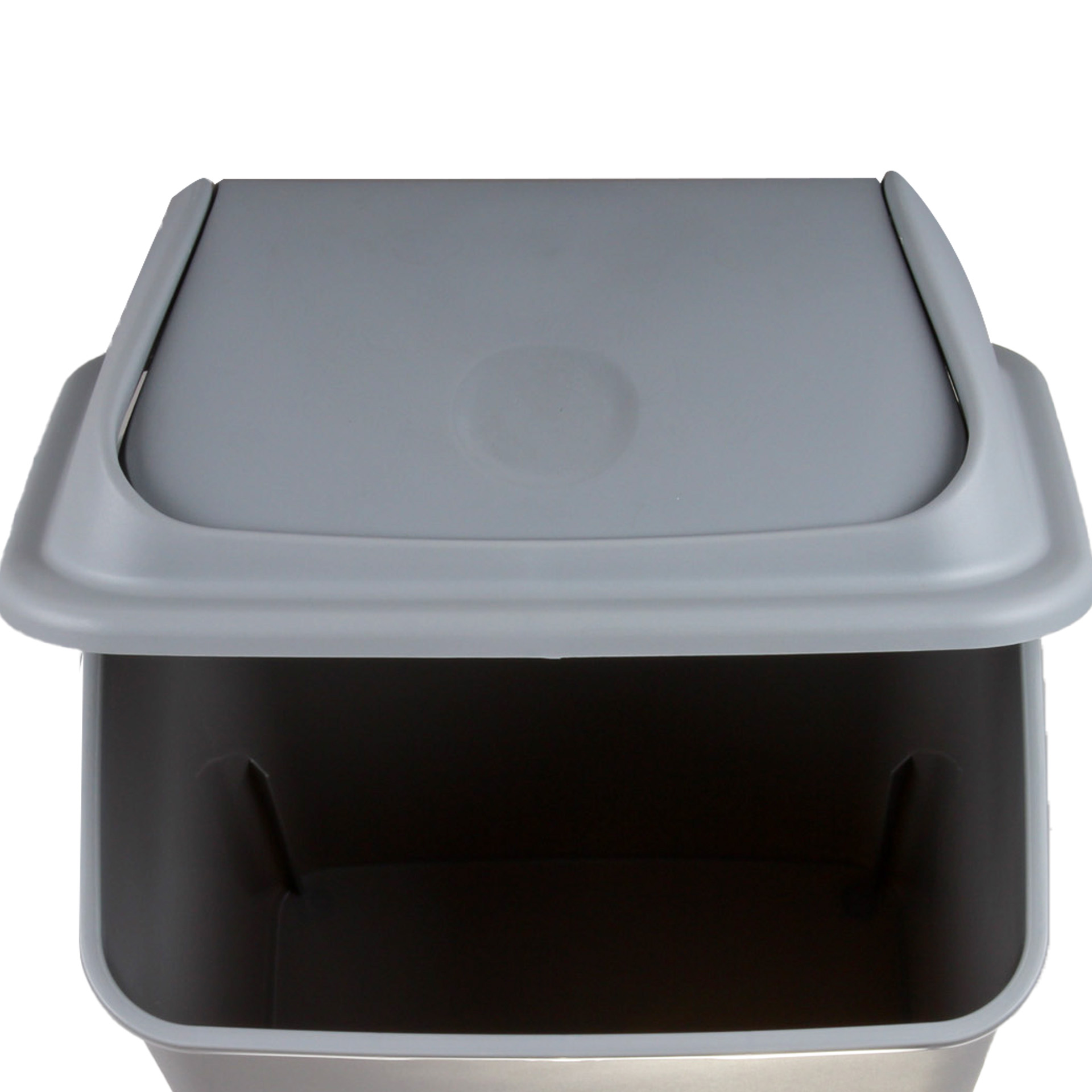 Balde com Tampa Basculante Cinzento 42l 65X36X30cm