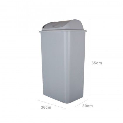 Balde com Tampa Basculante Cinzento 42l 65X36X30cm
