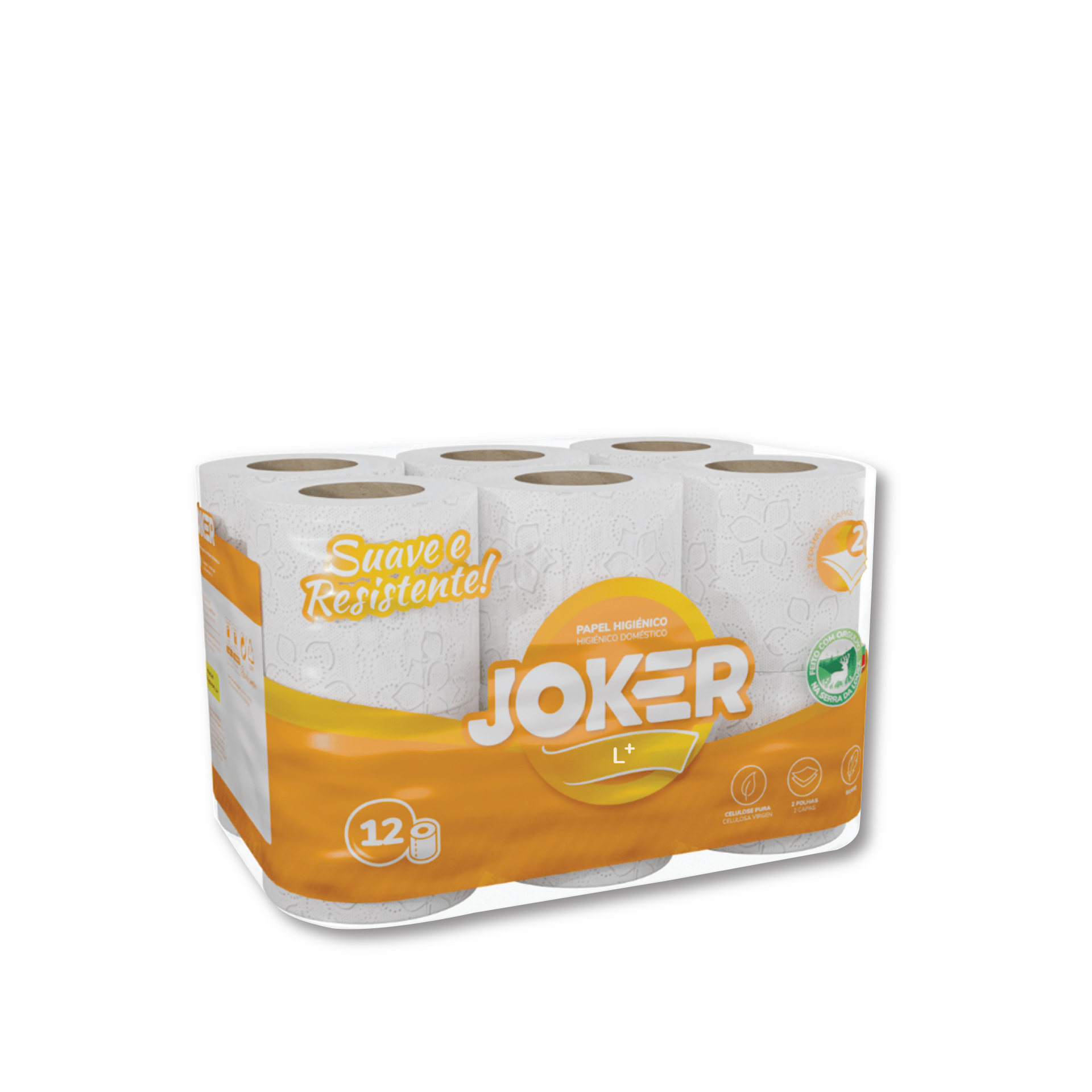 Rolo Papel Higiénico Doméstico Joker 2 Folhas Pack 12
