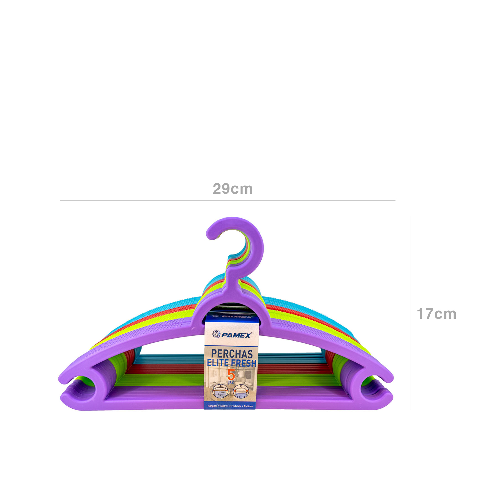Cruzeta Plástica Elite Multicor 29X17cm Pack 5