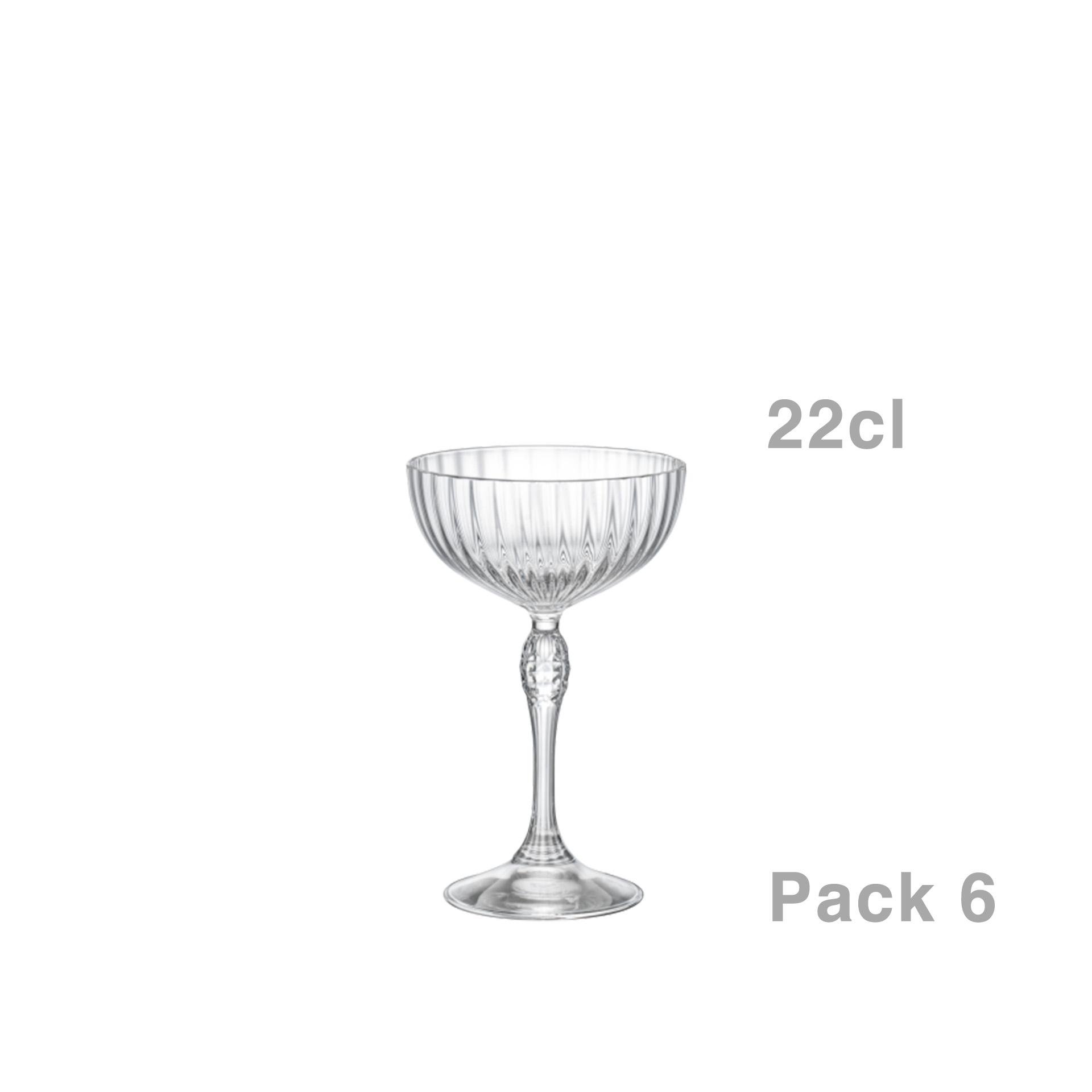Copo Vidro America 20s com Pé Cocktail 22cl Pack 6