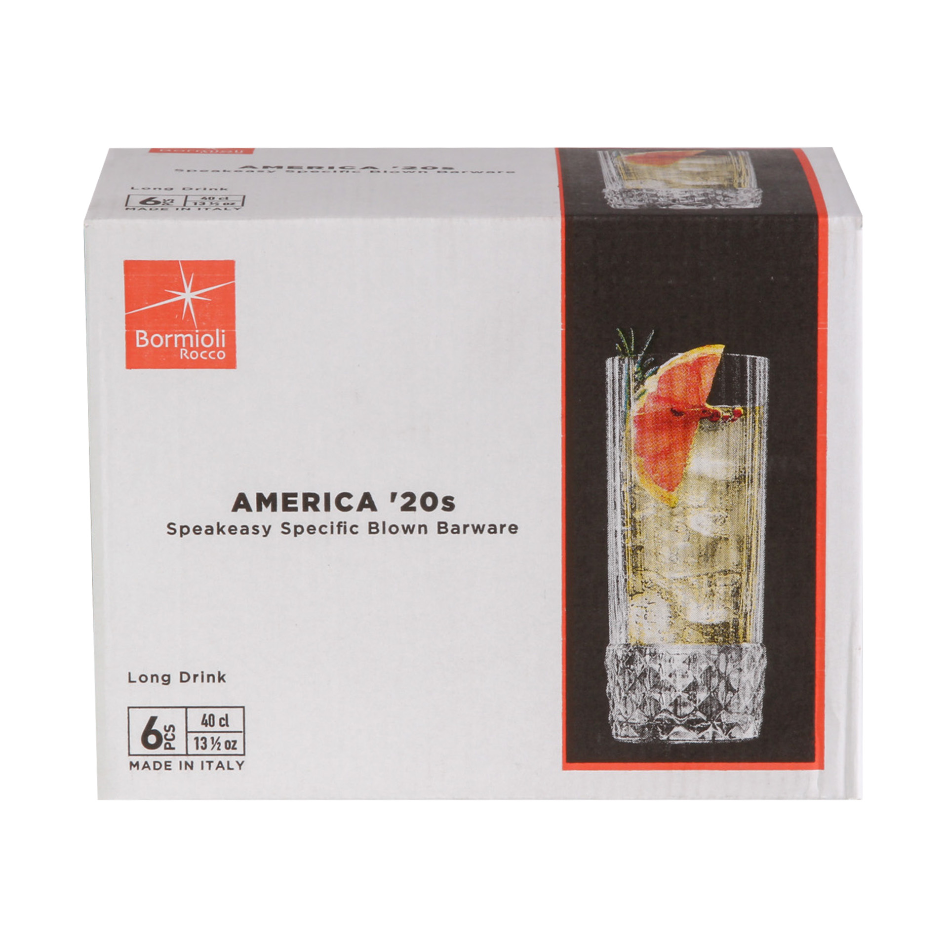 Copo Vidro America 20s sem Pé Long Drink 40cl Pack 6