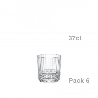 Copo Vidro America 20s sem P Wisky 37cl Pack 6
