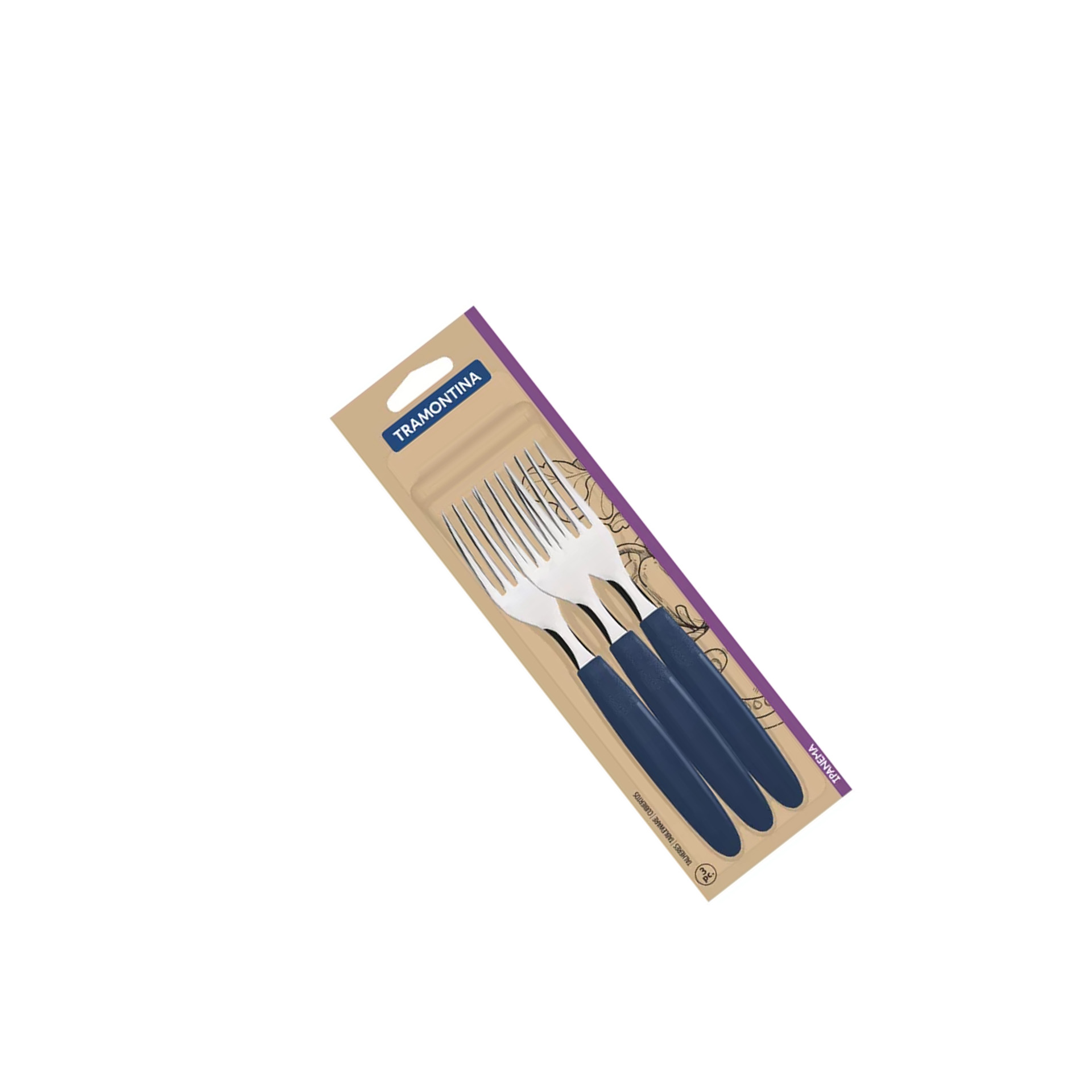 Garfo Mesa Ipanema Cabo Polipropileno Azul 1.7X2.4X19cm Pack 3