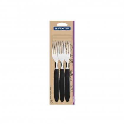 Garfo Mesa Ipanema Cabo Polipropileno Preto 1.7X2.4X19cm Pack 3