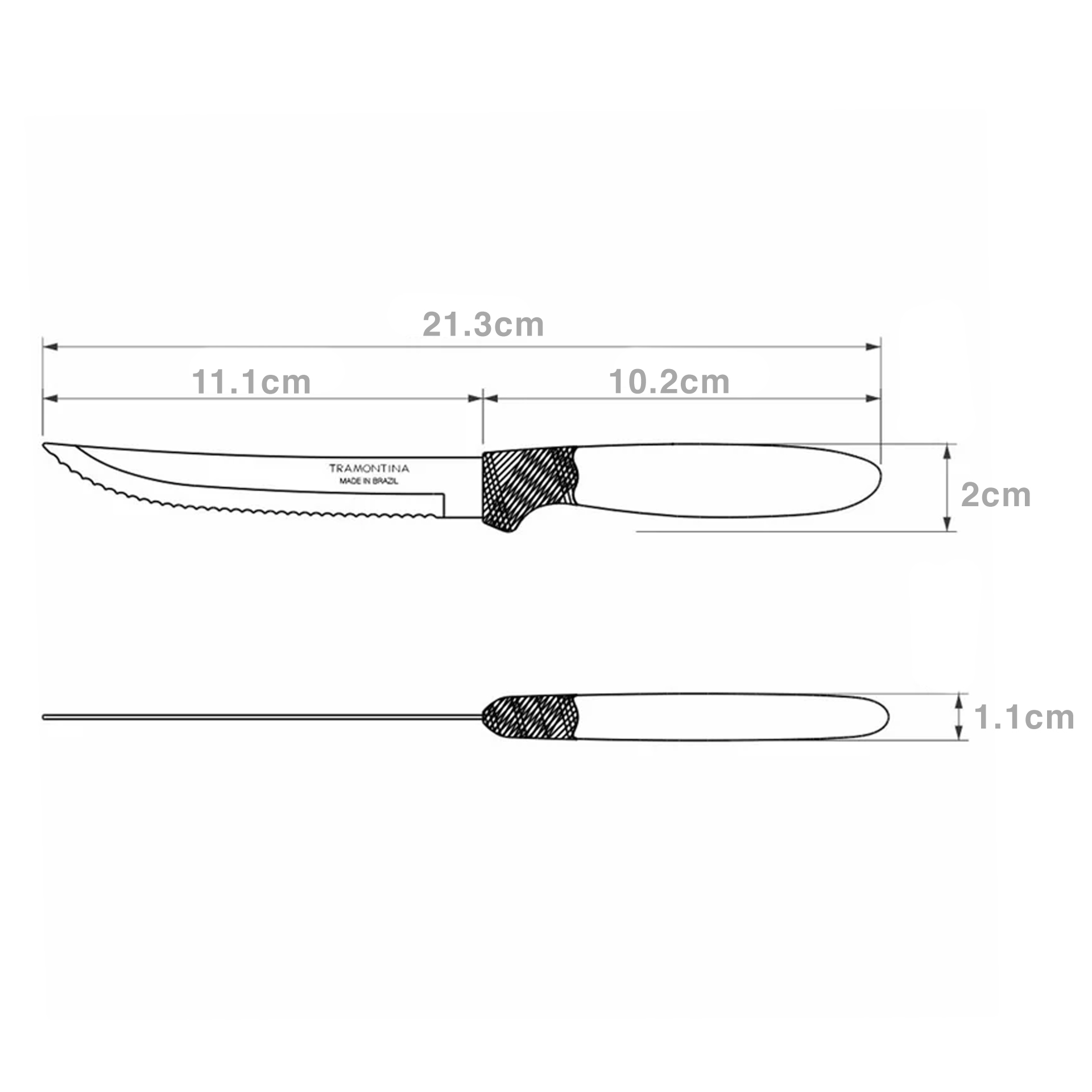 Faca Mesa Ipanema Cabo Polipropileno Preto 1.1X2X21.3cm
