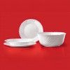 Prato Vidro Opaco Ebro Fundo Branco 23.5X3.6cm