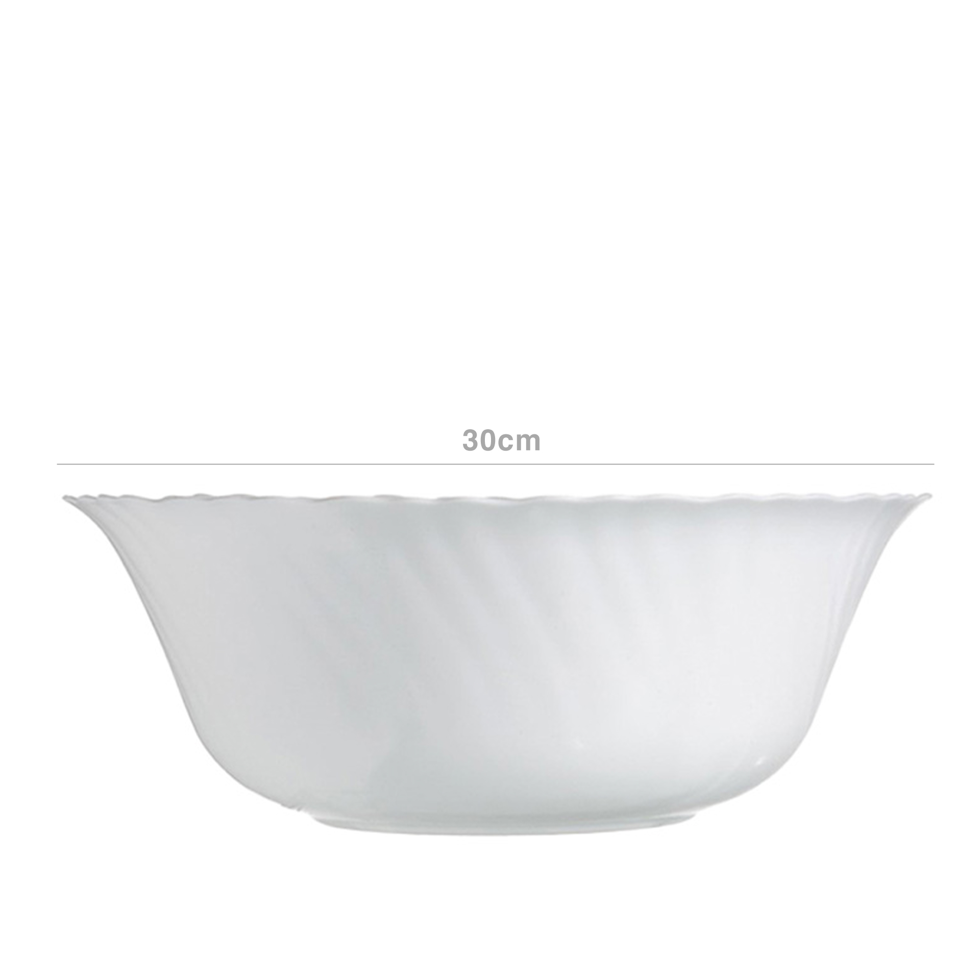 Saladeira Vidro Opaco Feston Branco 16cm