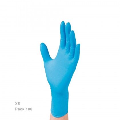 Luva Nitrilo Azul Eco Tamanho XS Pack 100