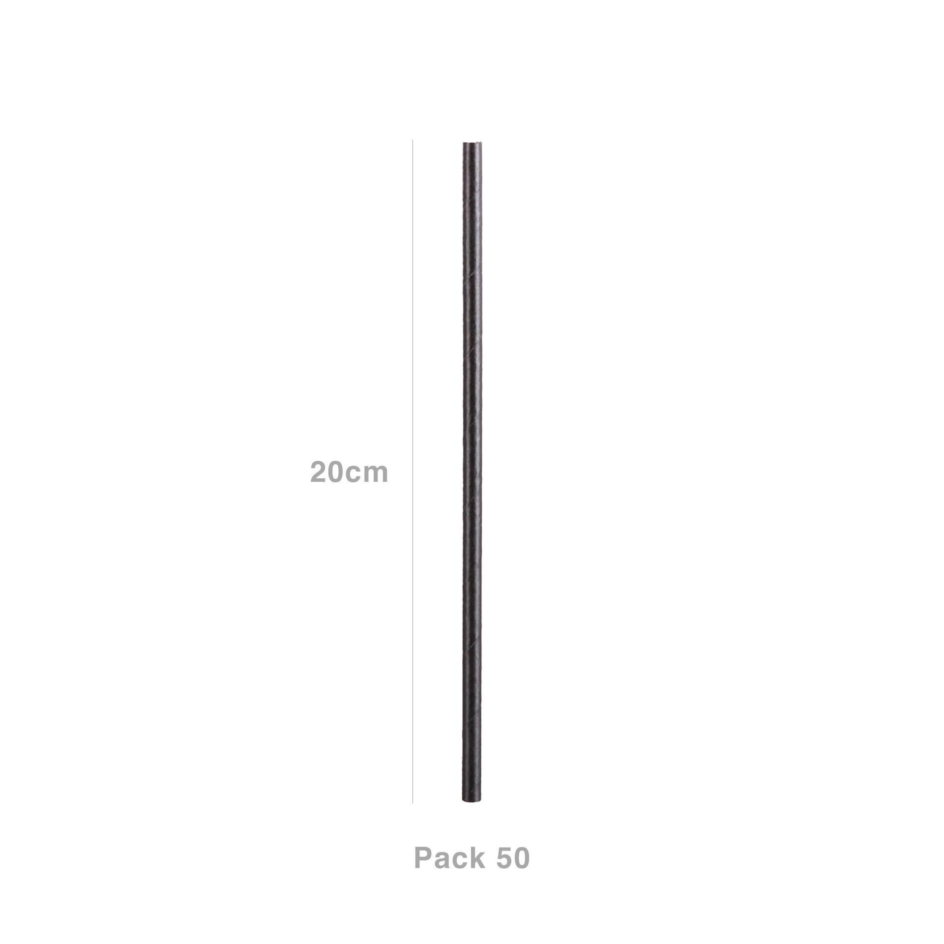 Palhinha Direita Papel Preto 0.6X20CM Pack 50