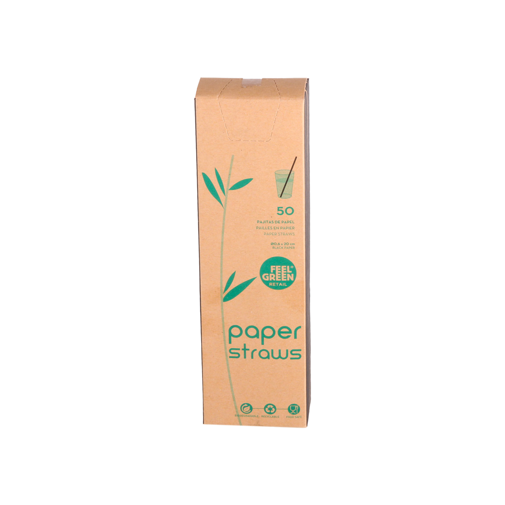 Palhinha Direita Papel Preto 0.6X20CM Pack 50