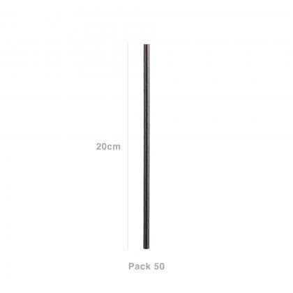 Palhinha Direita Papel Preto 0.6X20CM Pack 50