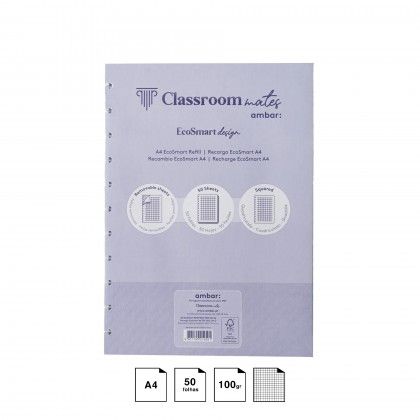 Recarga Caderno Inteligente Ecosmart Quadriculado A4 50F 100gr