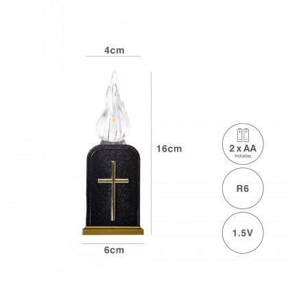 Crio Eltrico Memorial Luz Quente Intermitente 6X4X16cm Preto