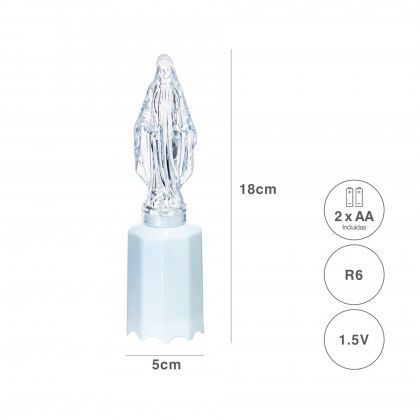 Crio Eltrico Nossa Senhora Ftima 5X5X18cm Luz Azul