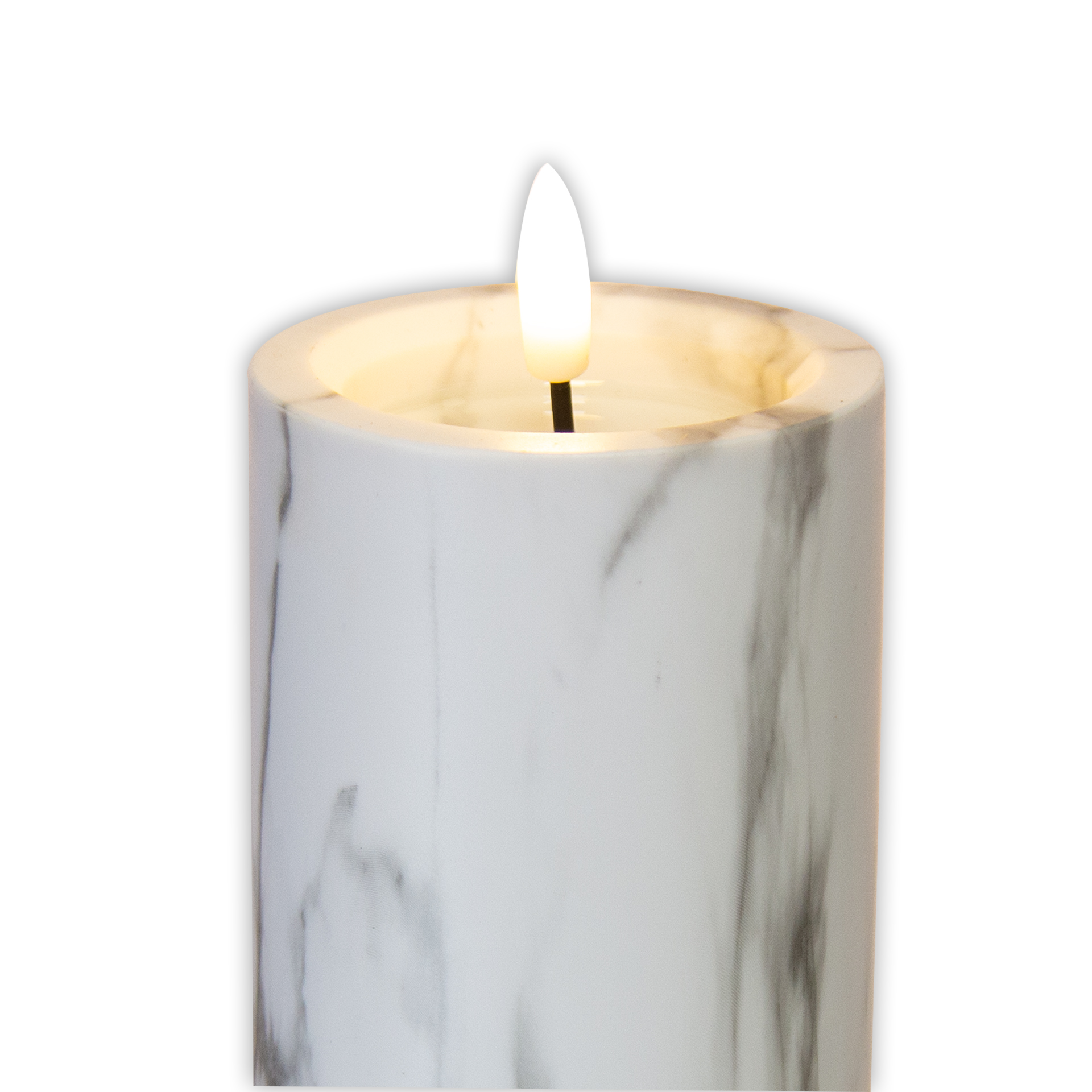 Círio Elétrico Efeito Mármore 10X7.5cm Branco
