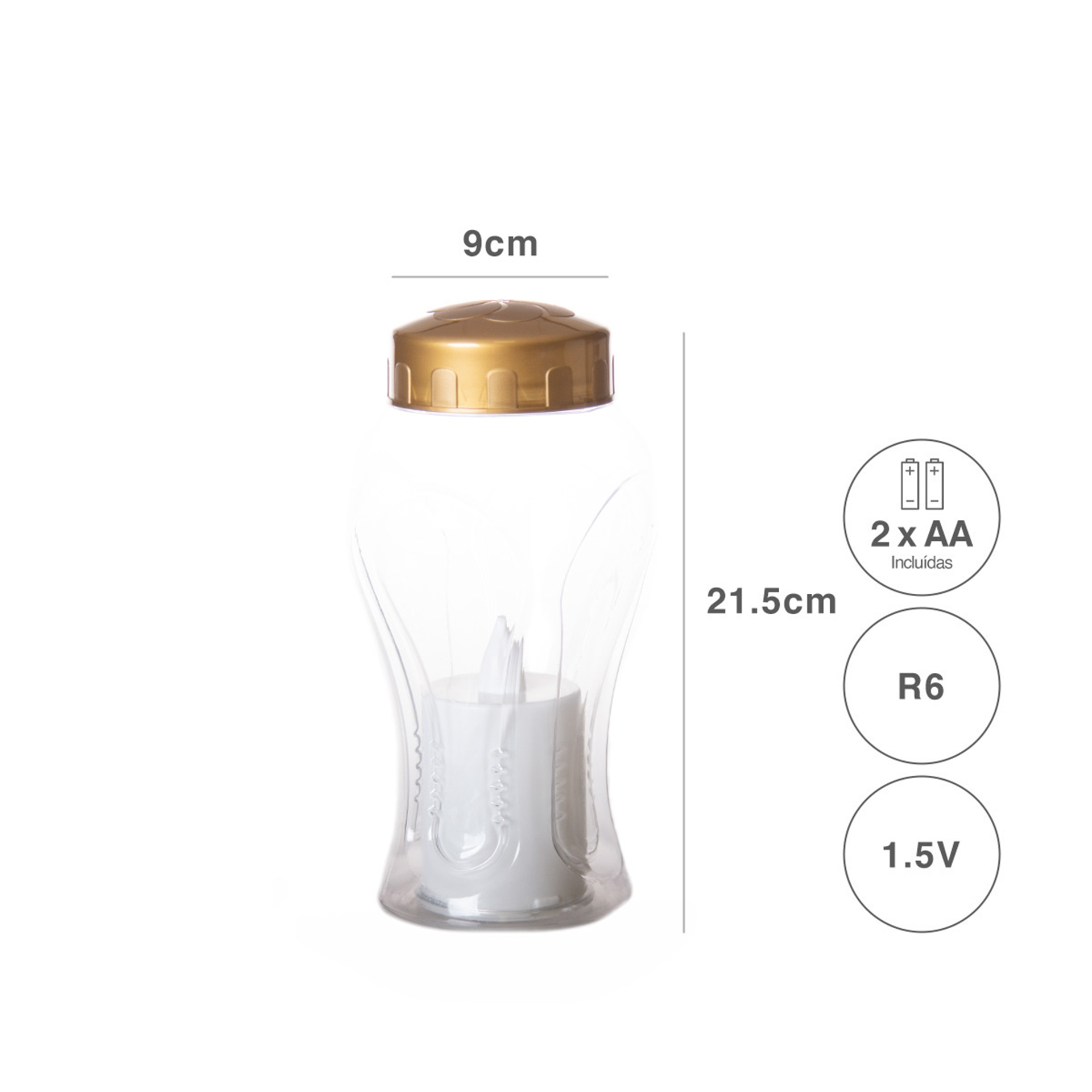 Círio Elétrico 60 Dias Memória 9X21.5cm Branco