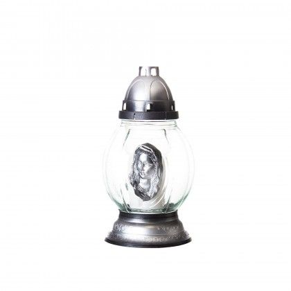 Candeeiro Vidro Senhora S244 17X33cm Prateado