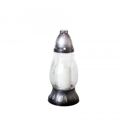 Candeeiro Vidro Ondas S29 11X25.5cm Prateado