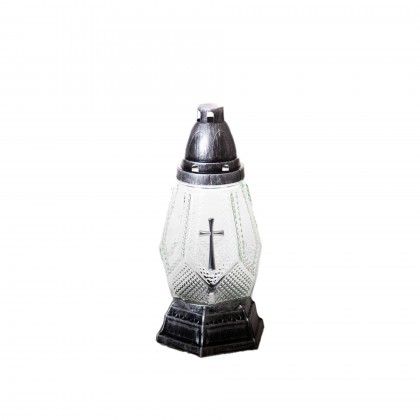 Candeeiro Vidro Z1413X26.5cm Prateado