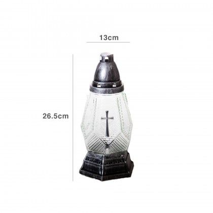 Candeeiro Vidro Z1413X26.5cm Prateado