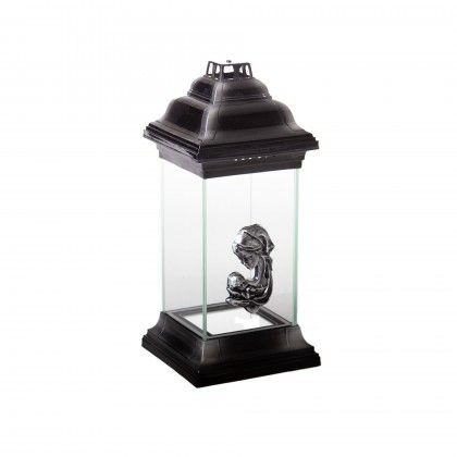 Candeeiro Roma Nossa Senhora 14X14X32cm Prateado