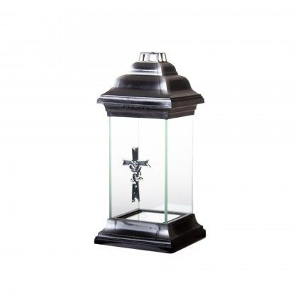 Candeeiro Roma Cruz 14X14X32cm Prateado