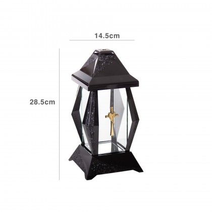 Candeeiro Capela Cruz 14.5X28.5cm Preto