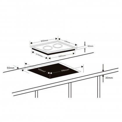 Placa Induo Dupla 3500W 60X34X7.5cm