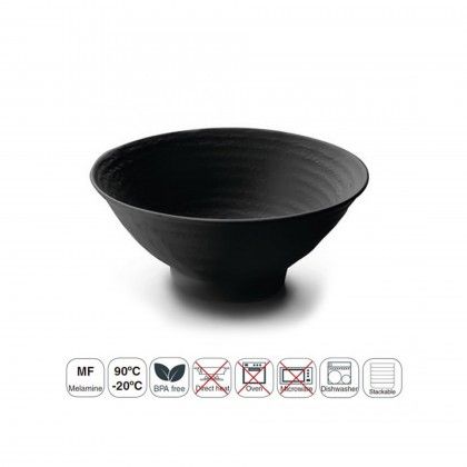 Tigela Melamina Lacor White & Black Cnica Preto 17X7cm