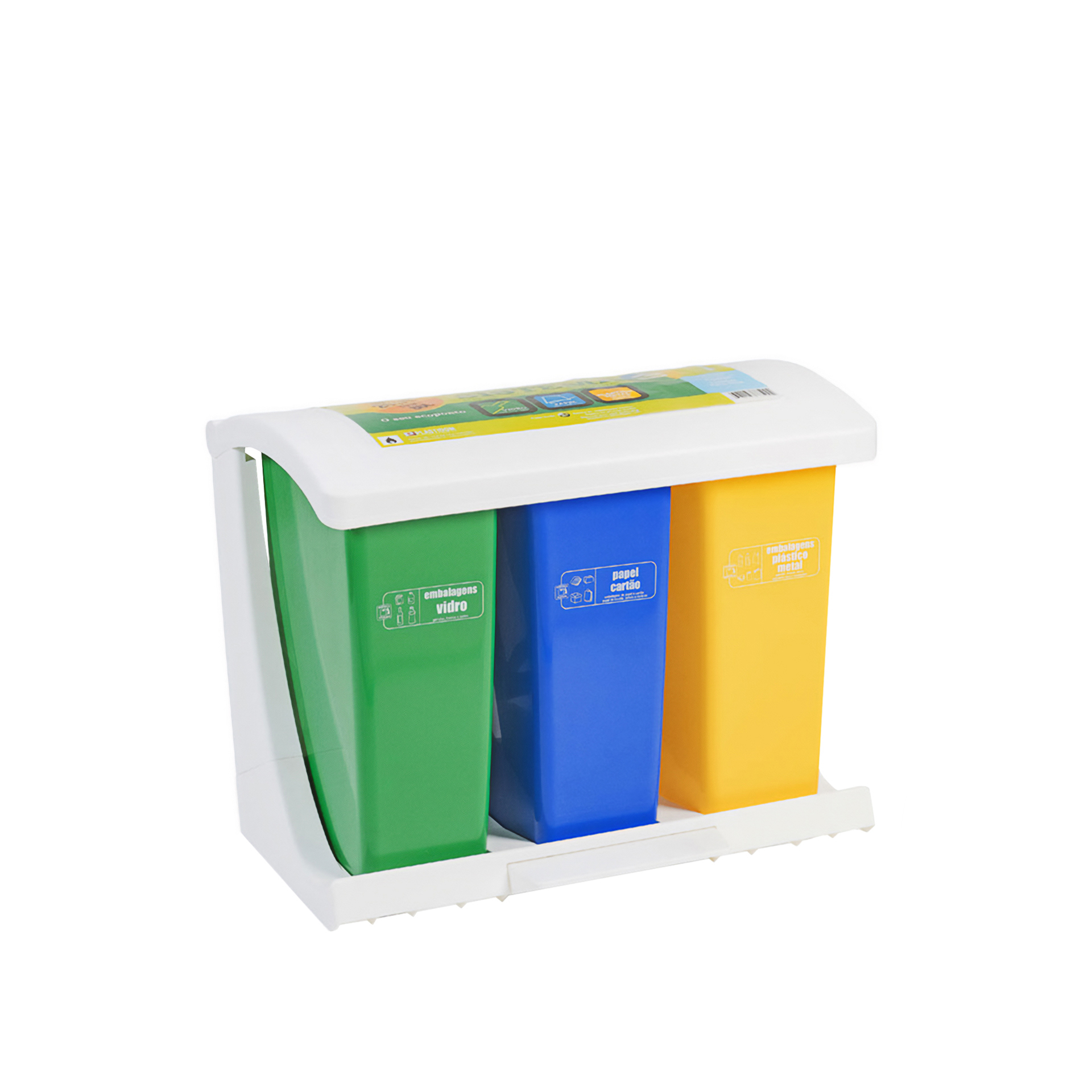 Contentor Eco Triplo com Pedal 3X27.5L 68.5X47X55cm