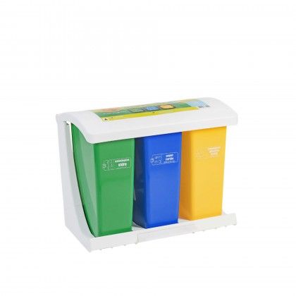 Contentor Eco Triplo com Pedal 3X27.5L 68.5X47X55cm Contentor Eco Triplo com Pedal 3X27.5L 68.5X47X55cm