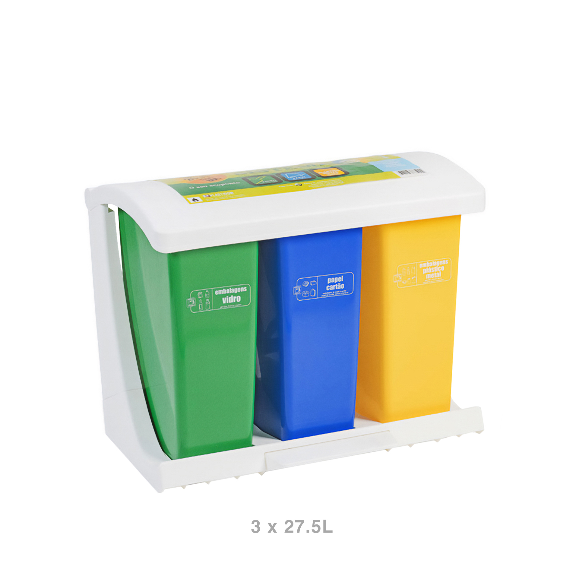 Contentor Eco Triplo com Pedal 3X27.5L 68.5X47X55cm